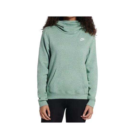 Nike Tops - Nike Womens Light Green Sportswear Club Funnel Neck Cowl Hoodie Size XXL